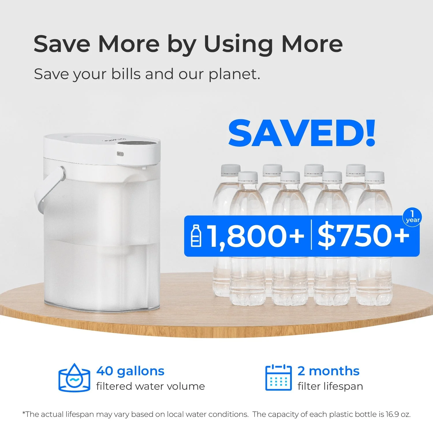 Waterdrop Electric Water Filter Pitcher ED06W, 200-Gallon Capacity, Soft Water System - Image 10