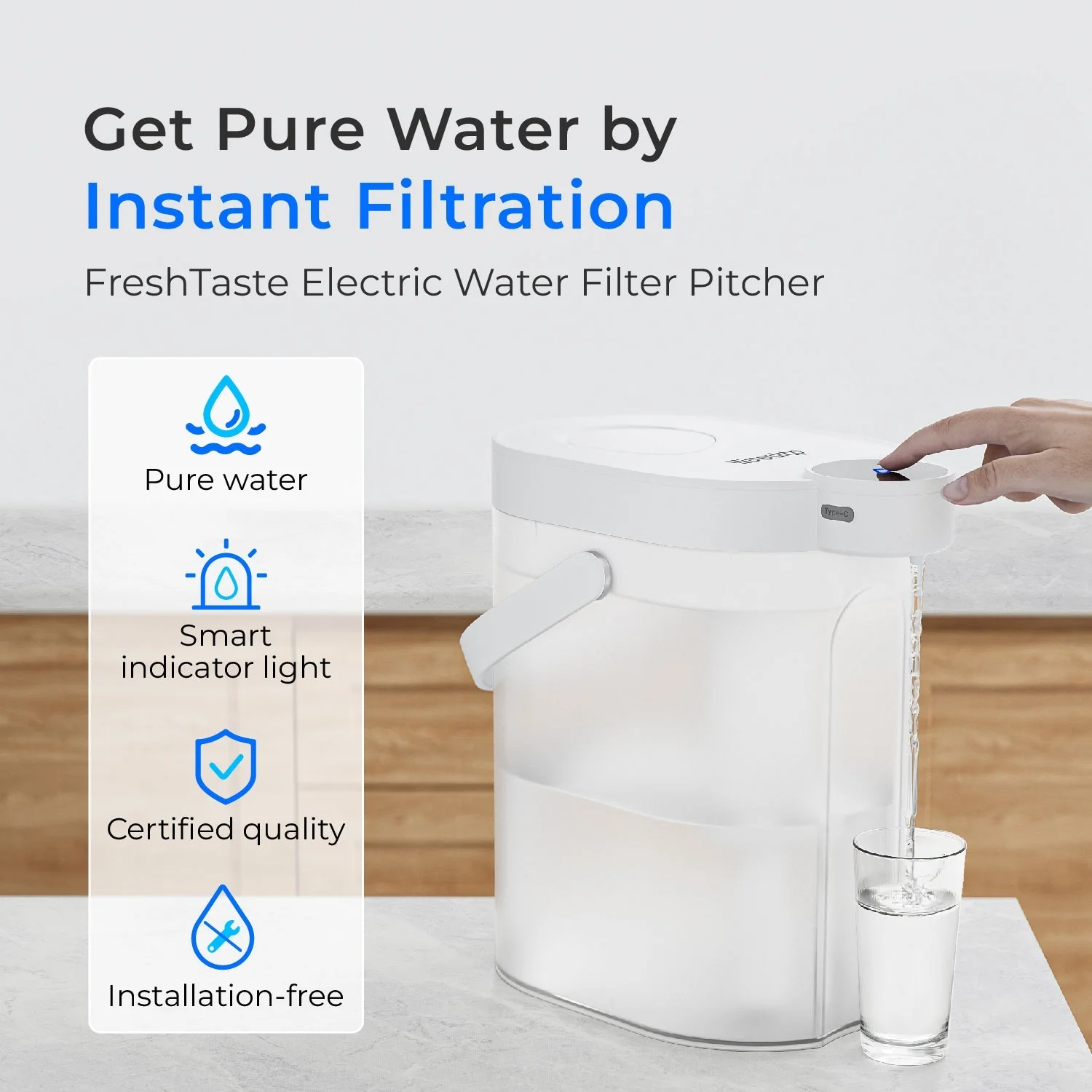 Waterdrop Electric Water Filter Pitcher ED06W, 200-Gallon Capacity, Soft Water System - Image 9
