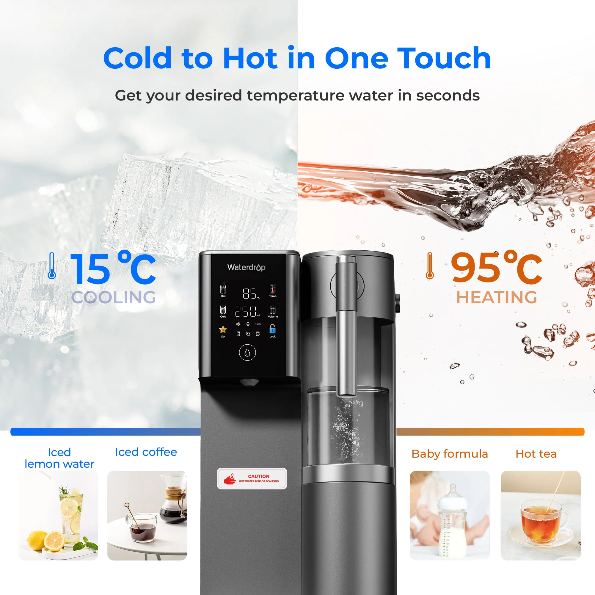 Waterdrop Remineralization Hot Cold RO Water Dispenser,  A2G - Image 3