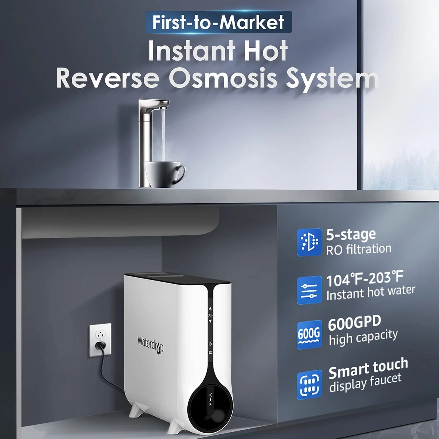 K6 Instant Hot Water Dispenser with KJF Filter - Waterdrop K6 - Image 4