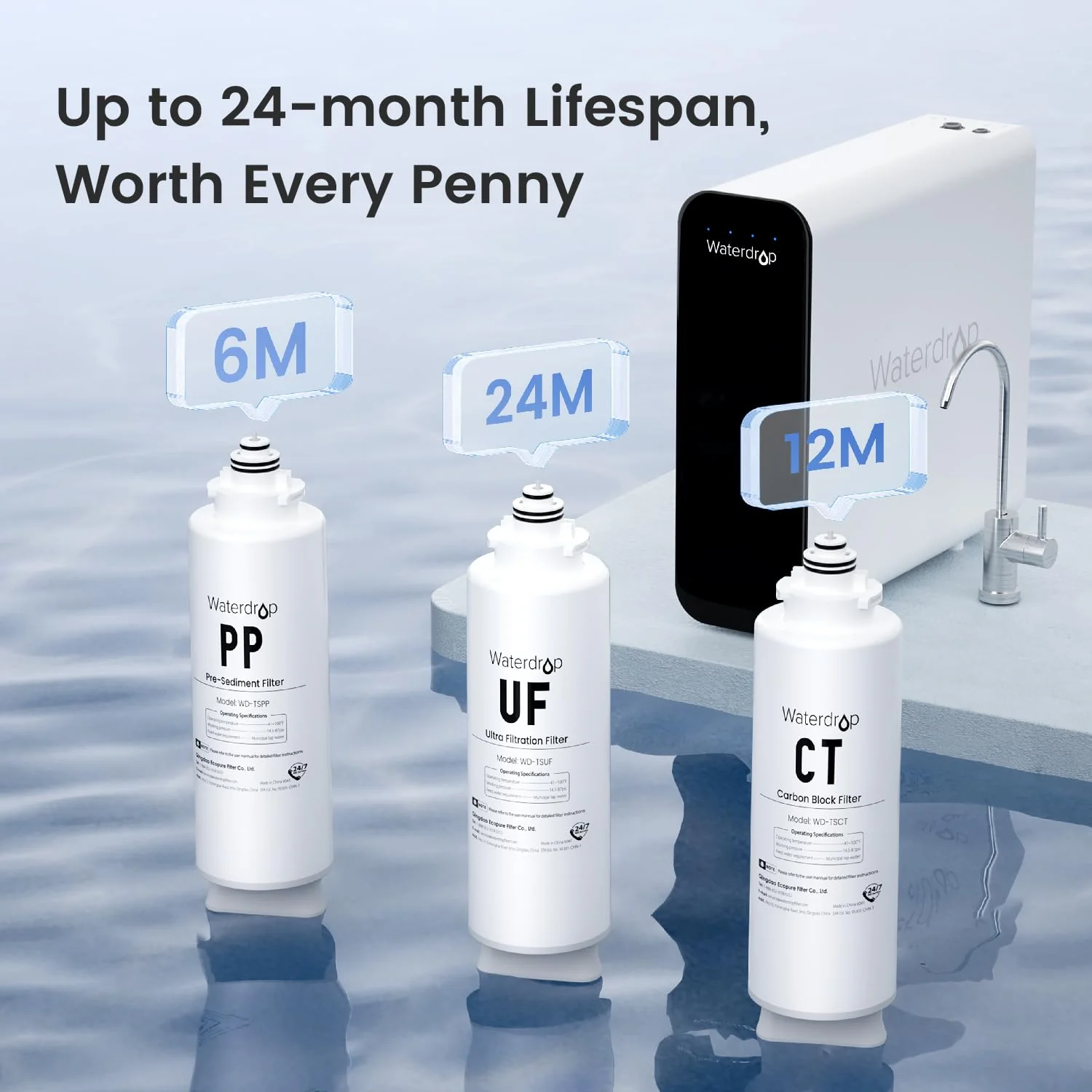 Ultrafiltration Under Sink Water Filter System Waterdrop TSU-W - Image 4