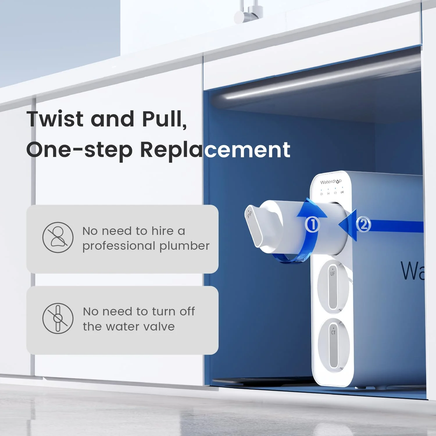 Ultrafiltration Under Sink Water Filter System Waterdrop TSU-W - Image 5