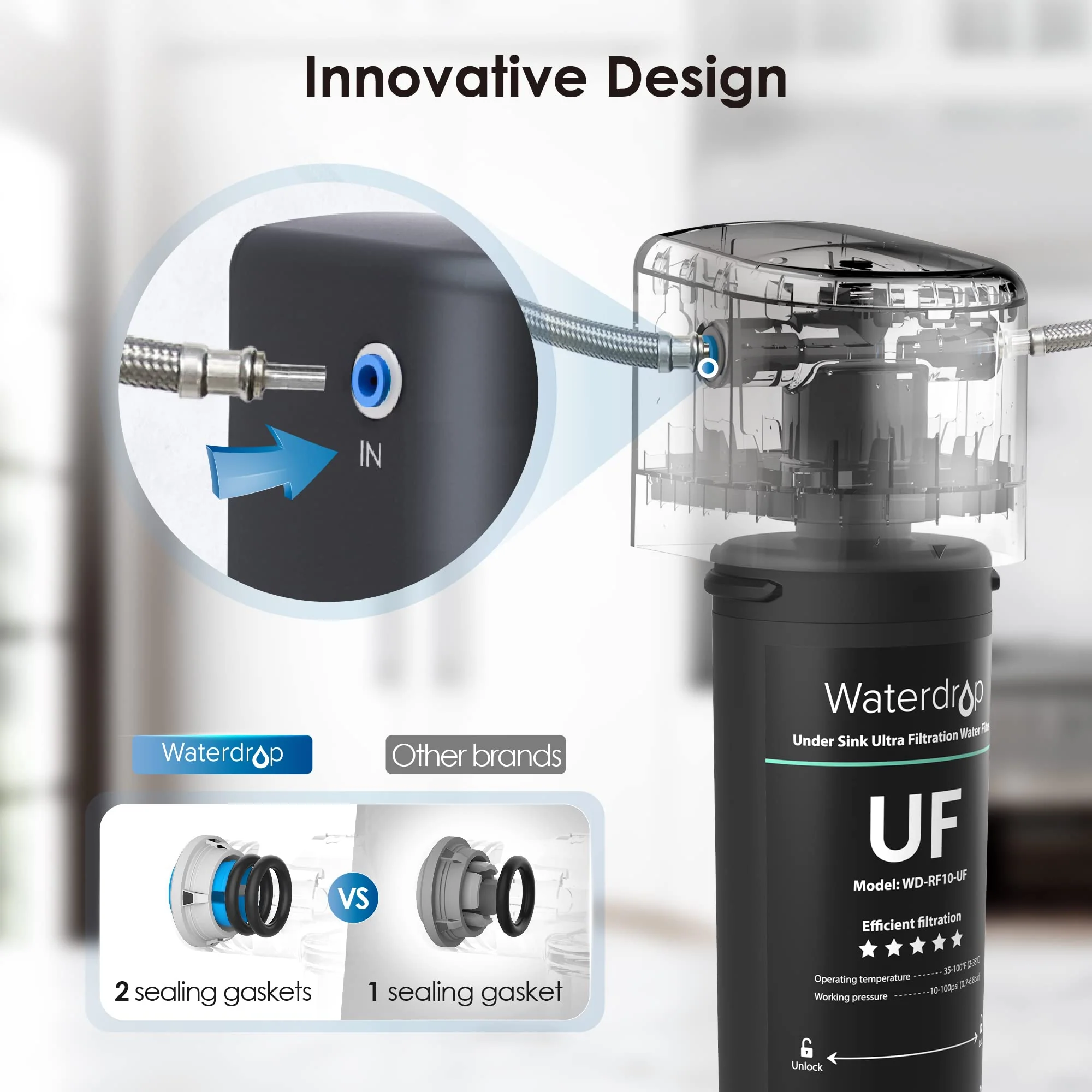 0.01 μm Ultra Filtration UnderSink Water Filter | Direct Connect Filtration System - Image 4