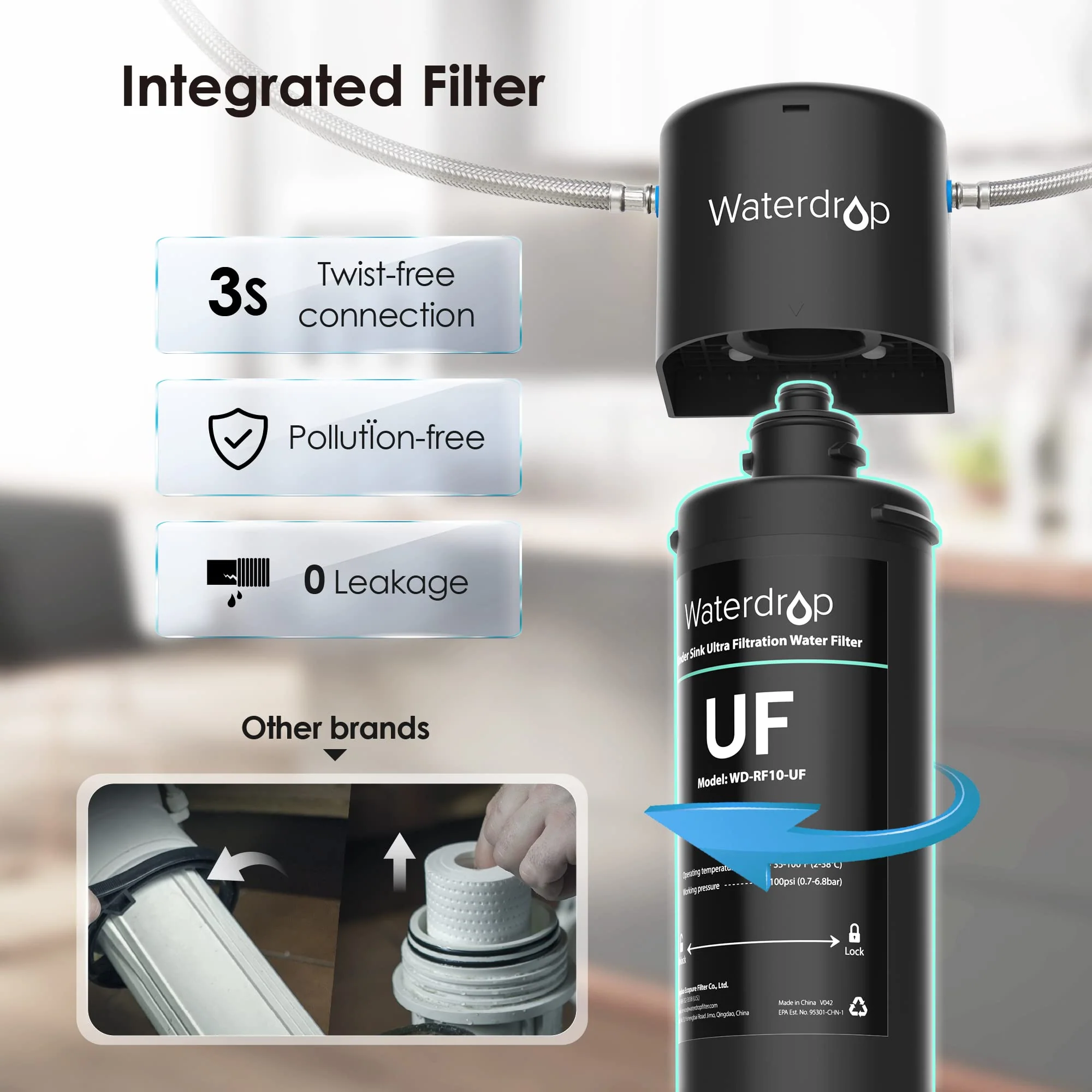 0.01 μm Ultra Filtration UnderSink Water Filter | Direct Connect Filtration System - Image 5