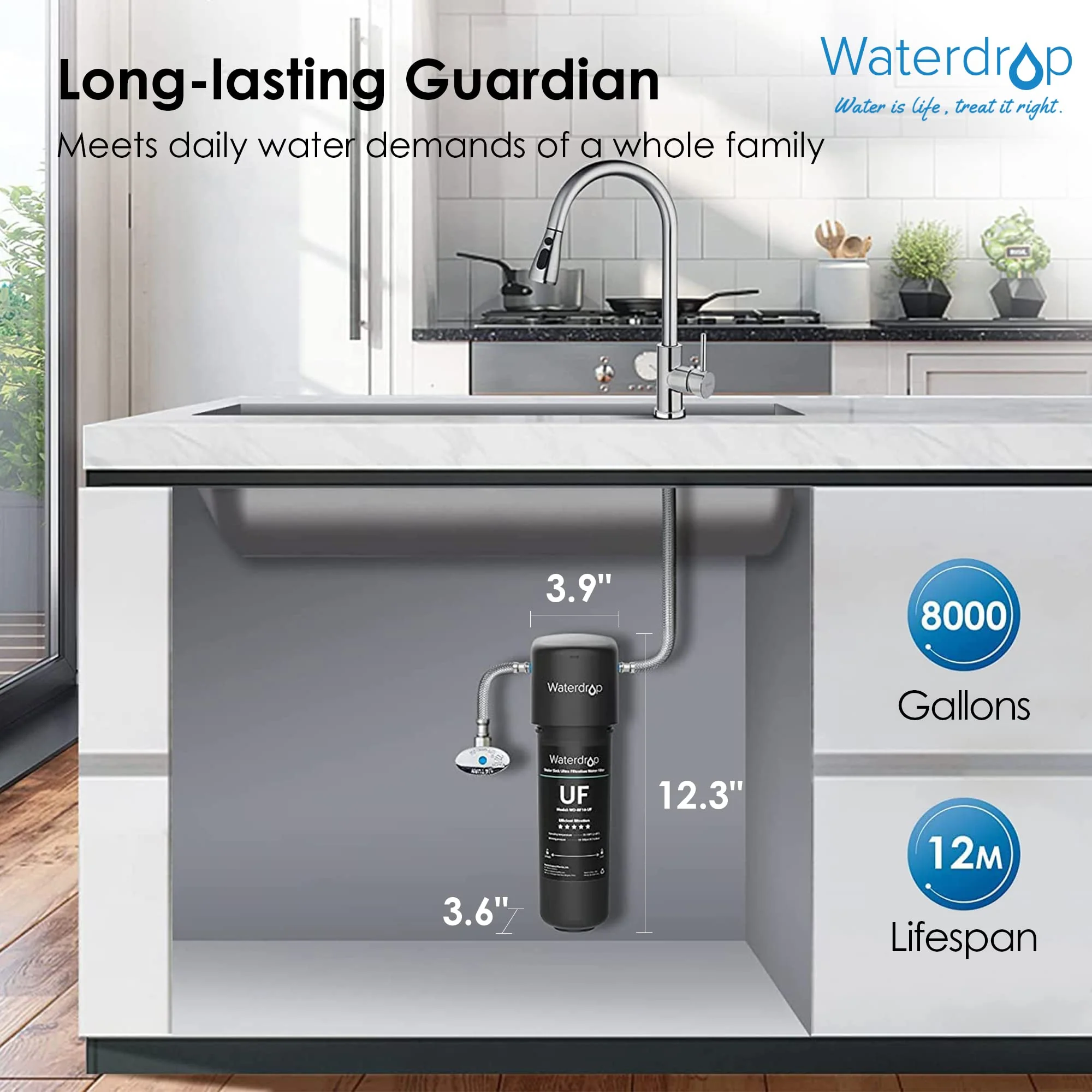 0.01 μm Ultra Filtration UnderSink Water Filter | Direct Connect Filtration System - Image 6