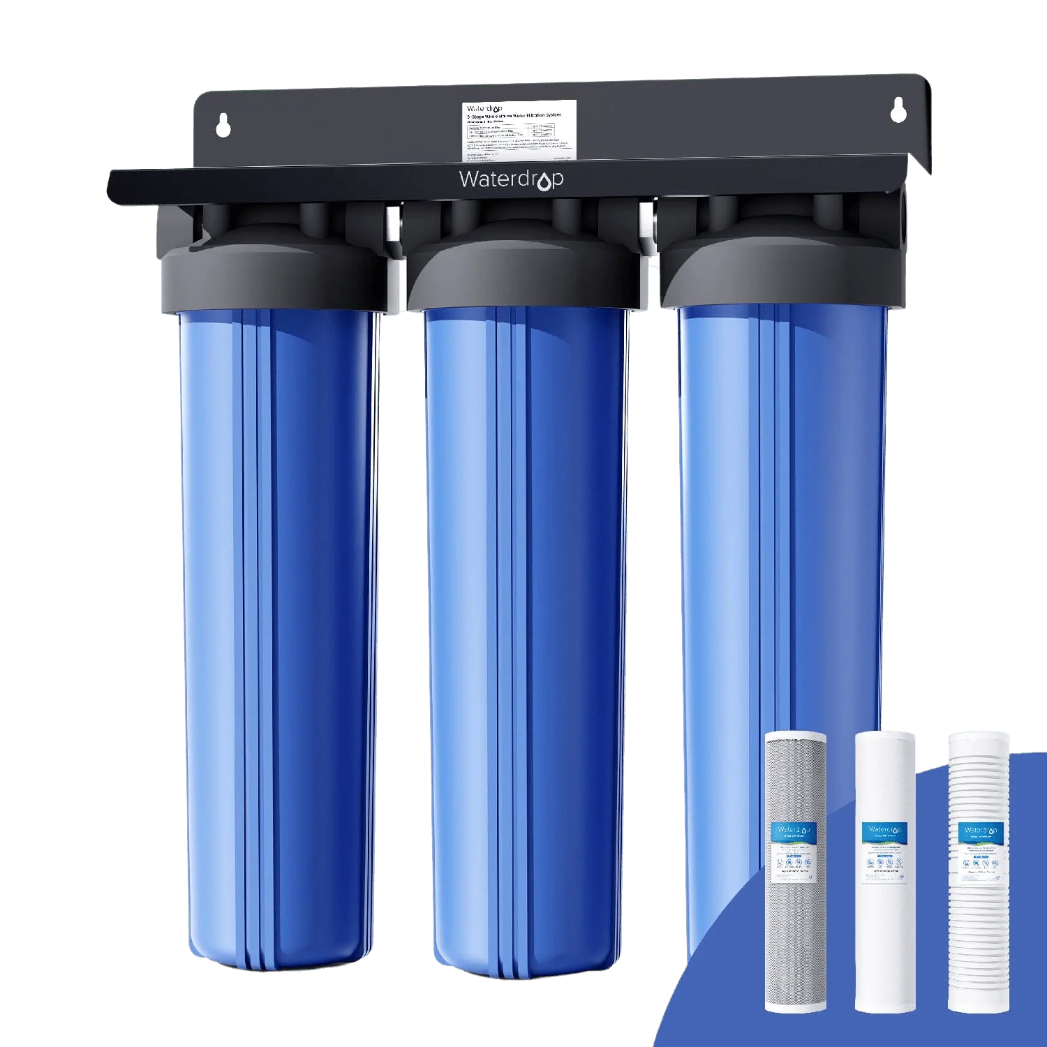 Waterdrop 3-Stage Whole House Water Filter System with Carbon Filter & Sediment Filter